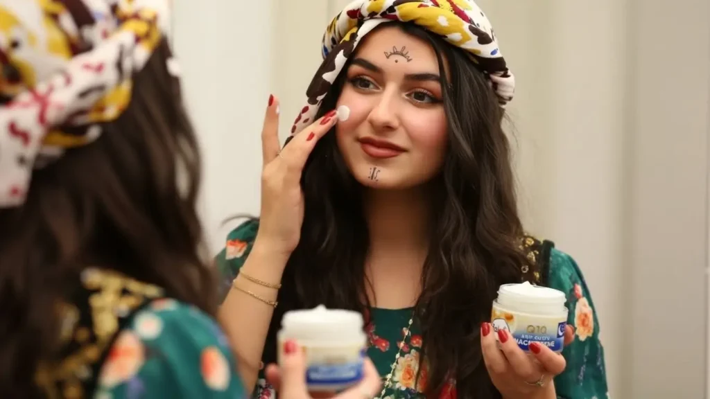 روتین پوستی شبانه با کرم ضد چروک باله آ